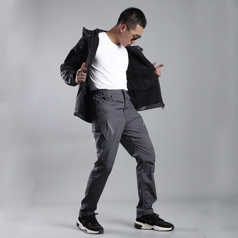 Men’s Outdoor Military Cargo Pants – Loose Multi-Pocket Overalls Trousers