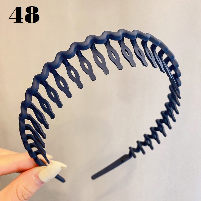 Simple Serrated Non-slip Solid Color Hair Headband