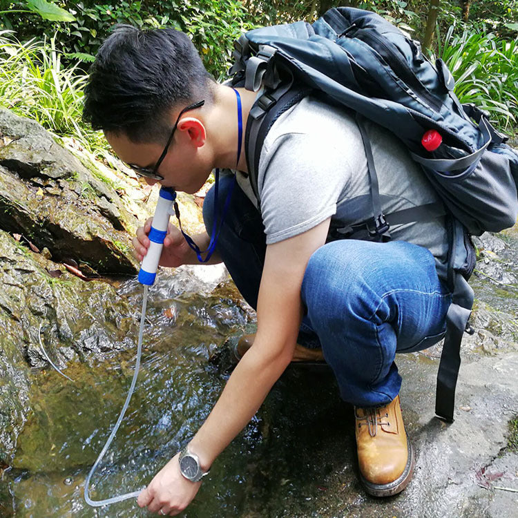 Ultrafiltration Portable Water Purification Straw – Outdoor Pressurized Filter with Replaceable Membrane for Camping & Survival