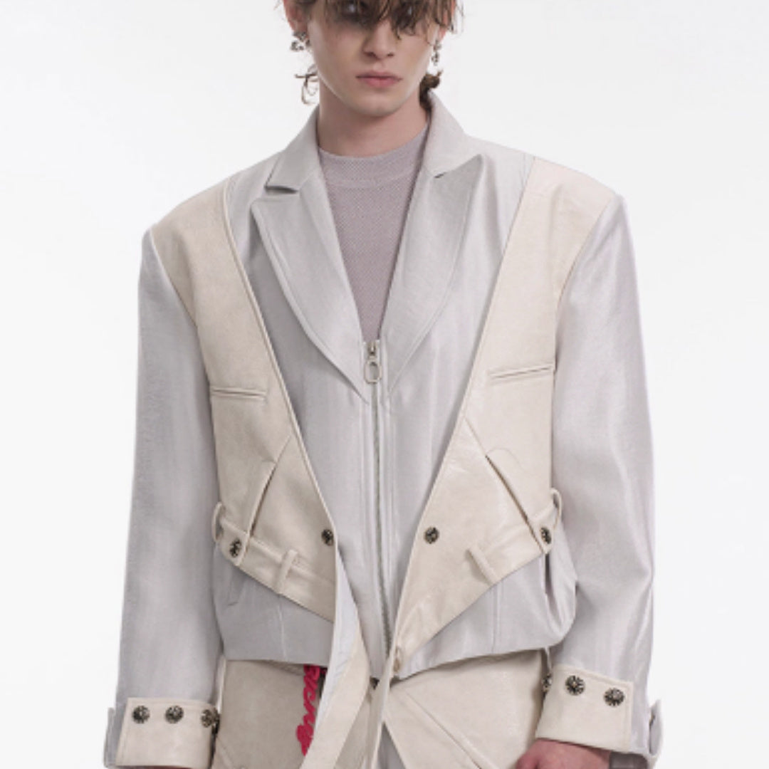 Niche Fake Two Pieces Dark Style Suit Jacket Men's Spring