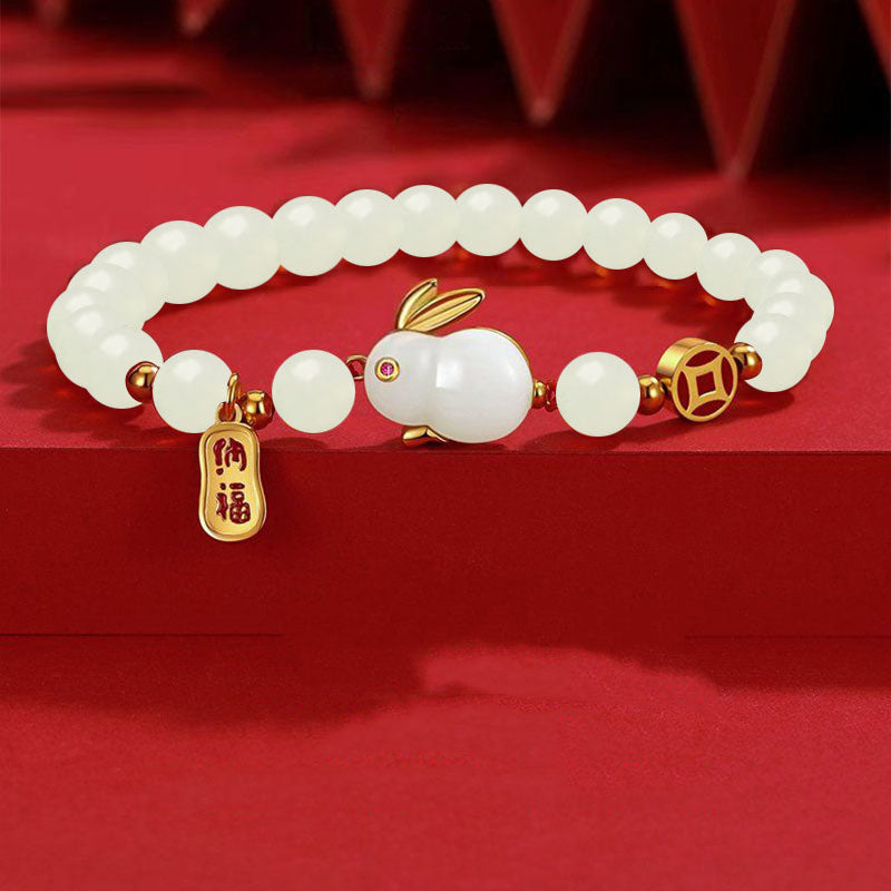 Tiger Stone Rabbit Link Chain Bracelet for Women and Girls