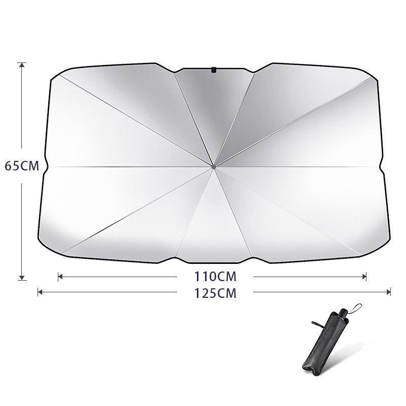 Foldable Car Windshield Sun Shade Umbrella, UV Protection and Heat Insulation Front Window Cover