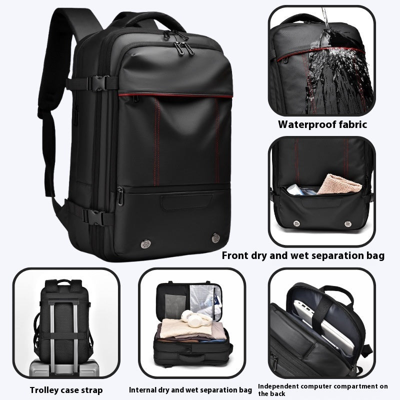 Men's Expandable Vacuum Oxford Compression Backpack Solid