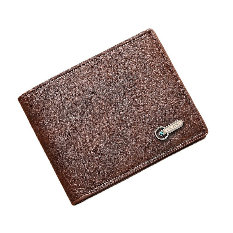 Men's Slim PU Leather Wallet Geometric Pattern Short
