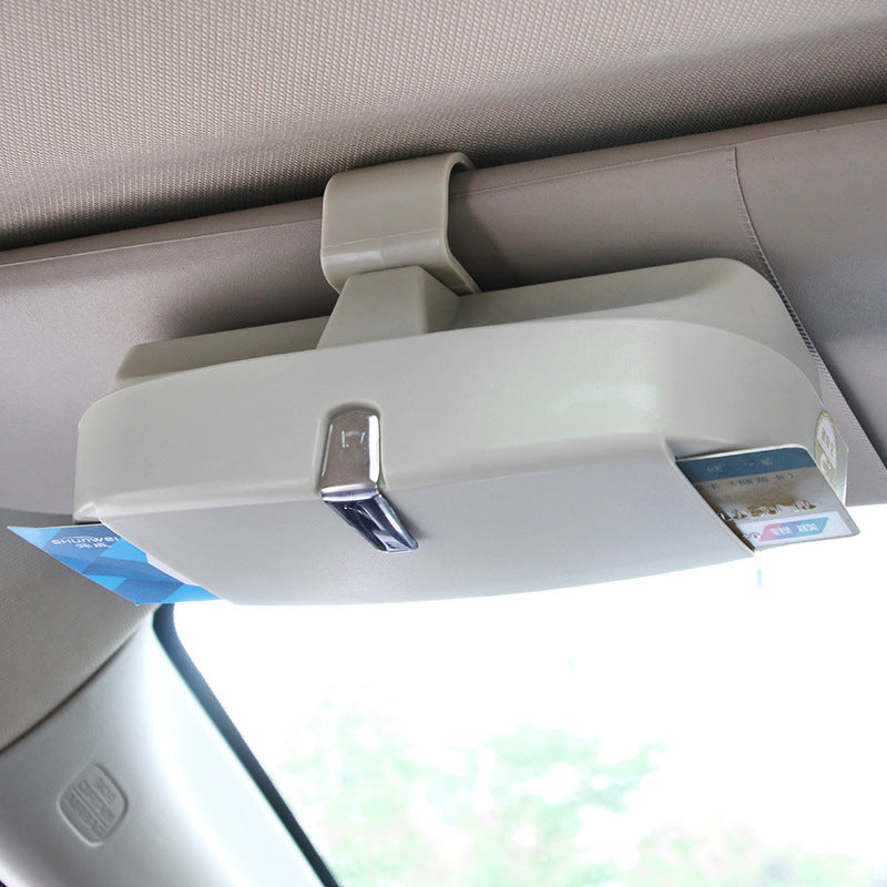 Car Sun Visor Glasses Case – Clip-On Holder for Glasses & Bills
