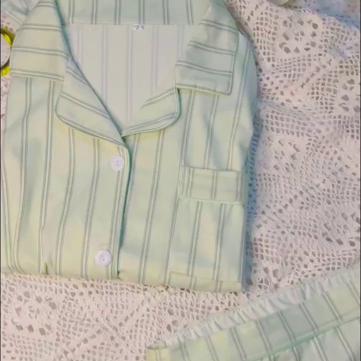 Unisex Relaxed Fit Polyester Homewear Suit With Stripes