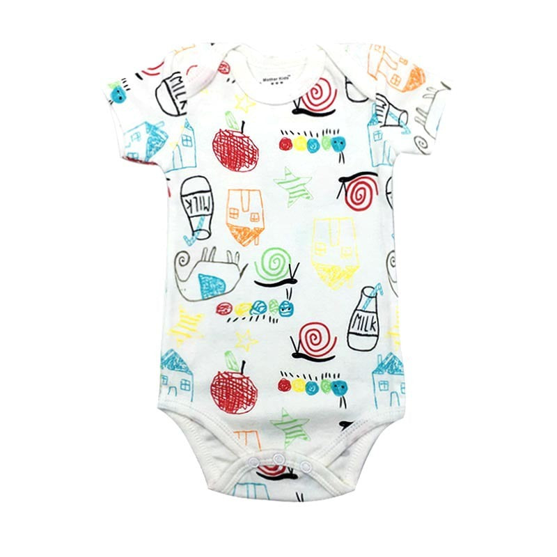 Baby Cotton Short Sleeve Jumpsuit – Infant Toddler Romper