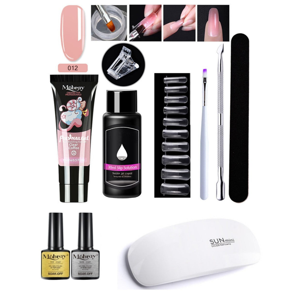 Resin Nail Art Extender Set 7-Piece For Nail Lengthening