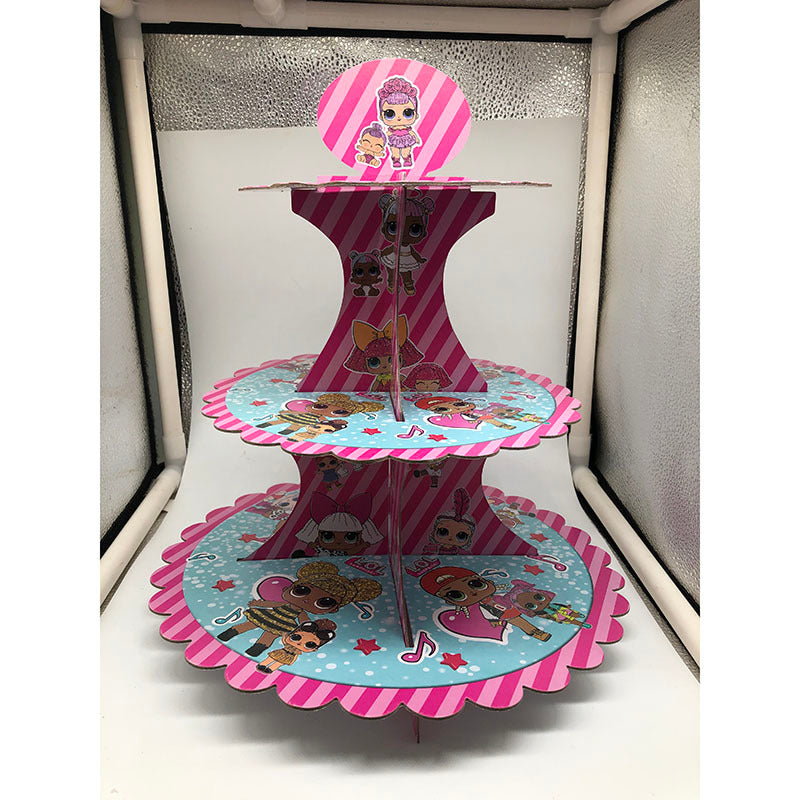 Cartoon Doll Birthday Theme Cake Stand