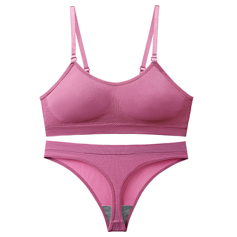 French Women's Wireless Push-Up Vest & Shorts Set