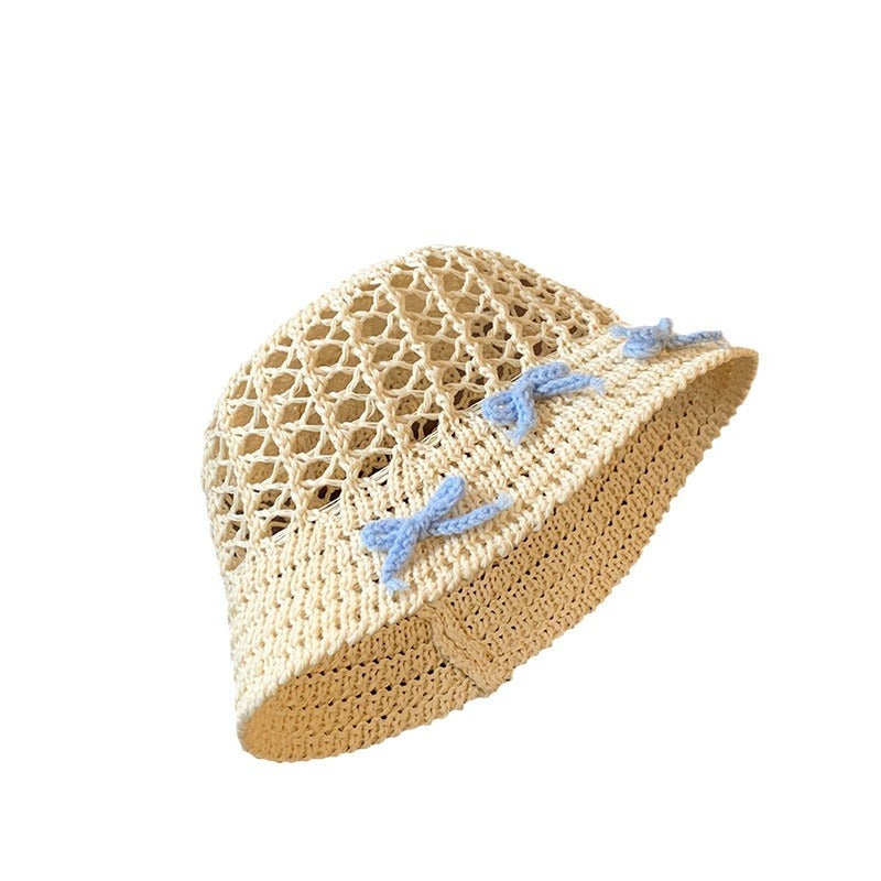 Spring Sweet Hollow Bow Straw Hat Women's Summer