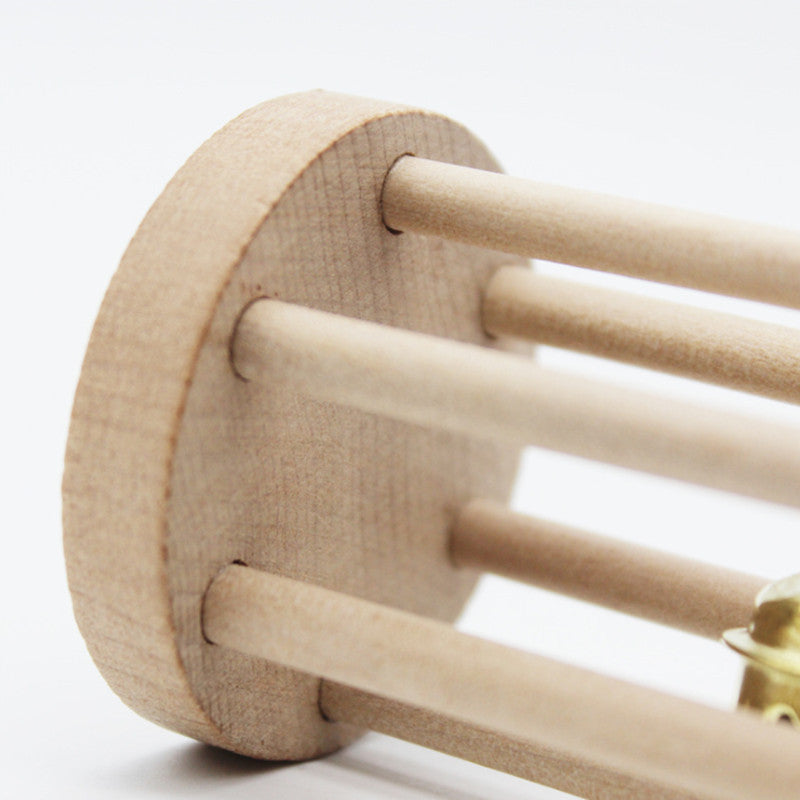 Wooden Grind-Billed Baby Bird Bell Rattle Toy for Stress Relief