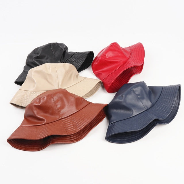 PU Leather Fisherman Hat