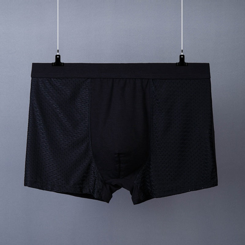 Men’s Ice Silk Boxer Shorts – Plus Size Breathable Mesh Underwear