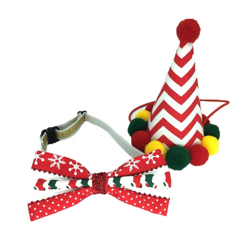 New Pet Christmas Ornament Hat Bow Tie