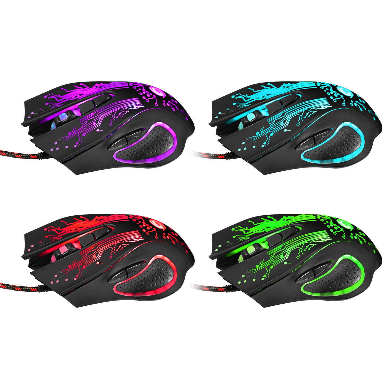 USB Wired Gaming Mouse – 5500 DPI, 7 Buttons, LED Backlit, Ergonomic for PC & Laptop