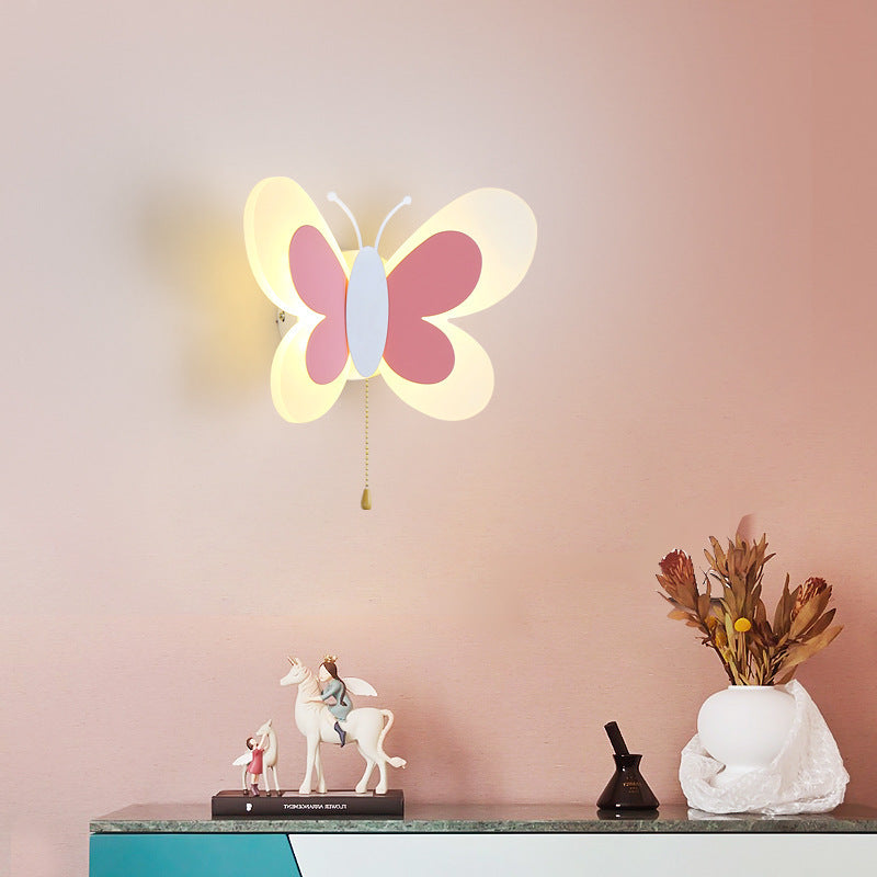 Butterfly Lamp Creative Cartoon Children Bedroom Wall Lamp