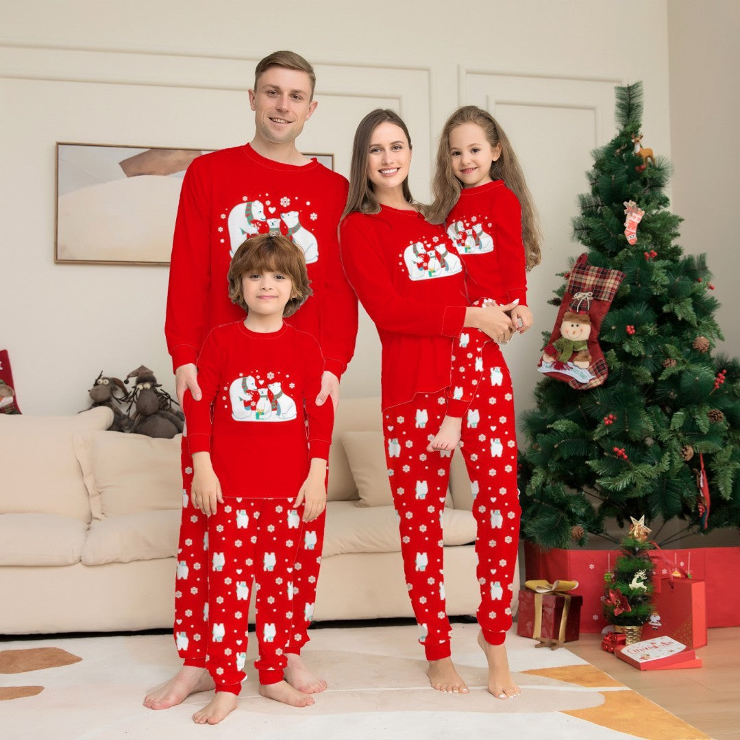 Red Snowman Parent-child Christmas Suit