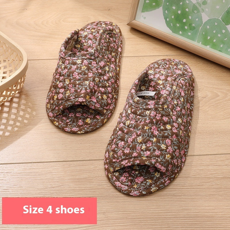 Pastoral Fabric Home Cotton Slippers