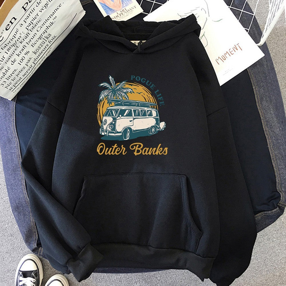 Unisex Pullover Hoodie In Polyester With Letters Pattern