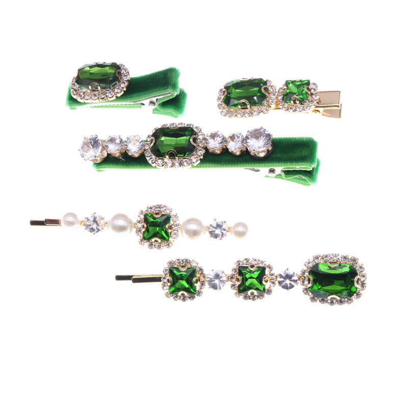 Colorful Fashion Rhinestone Flannel Ladies Hair Accessories Set