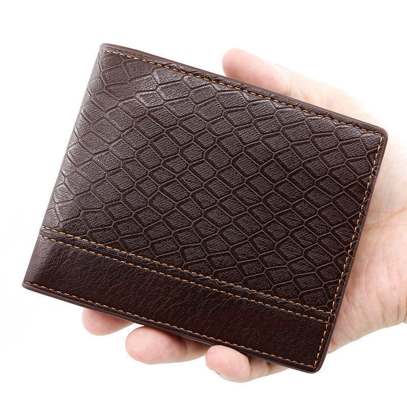 Men's PU Leather Snake Pattern Wallet Regular Fit Business
