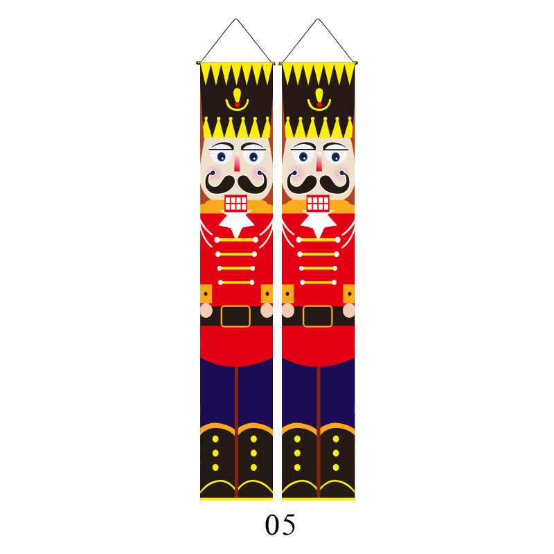 Christmas Lattice Couplet Curtain Hanging Flag Decoration