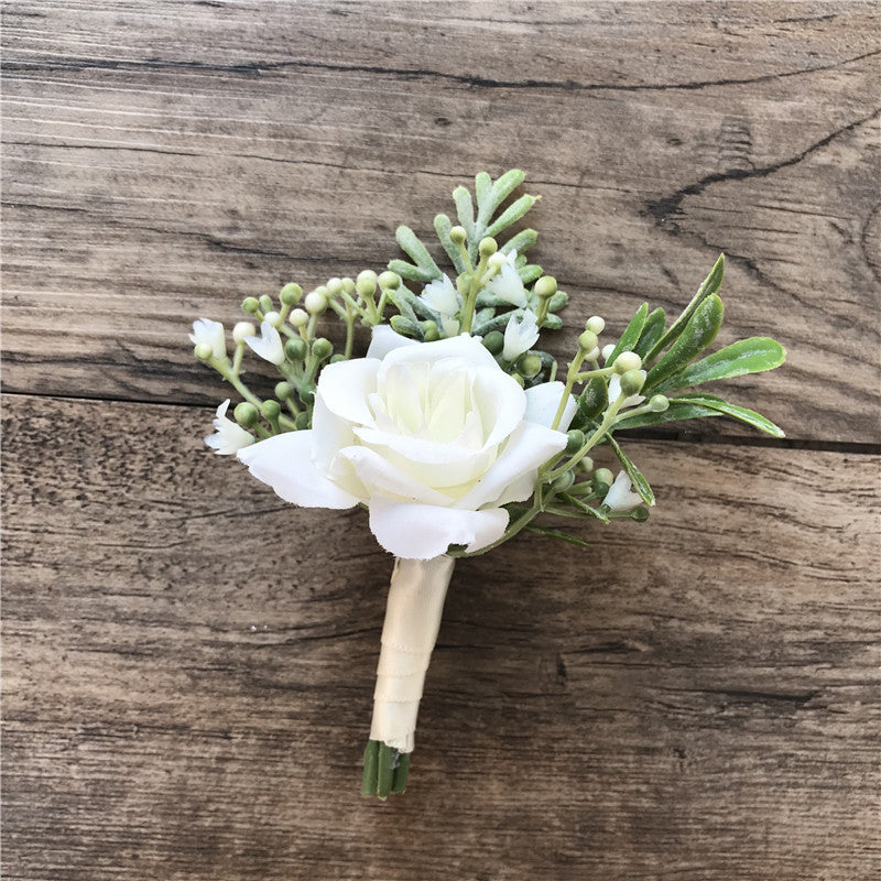 Fabric Bride And Groom Corsage Rose