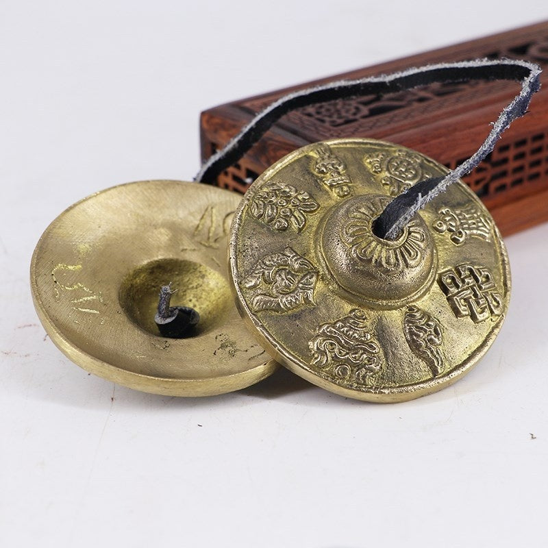 Nepal Percussion Instrument Tibetan Pure Copper Clip Bell Handmade Clip Bell Cymbals