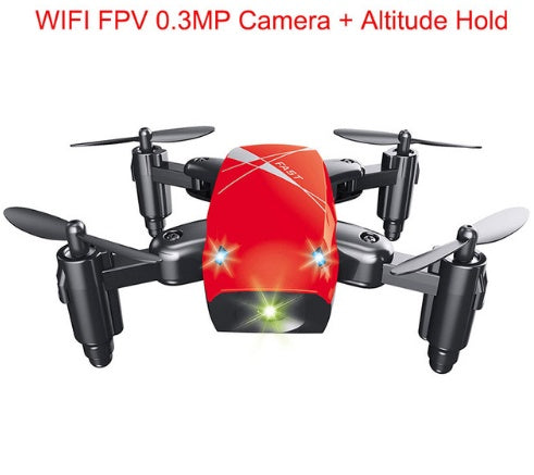 Micro Foldable RC Drone – Quadcopter Toy with Camera, 3D Steering Wheel Remote, WiFi APP Control, Kids Gift Helicopter