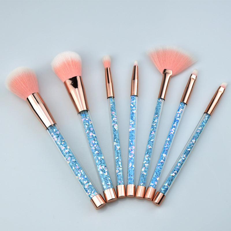 7-Piece Makeup Brush Set – Wooden Handle Brushes