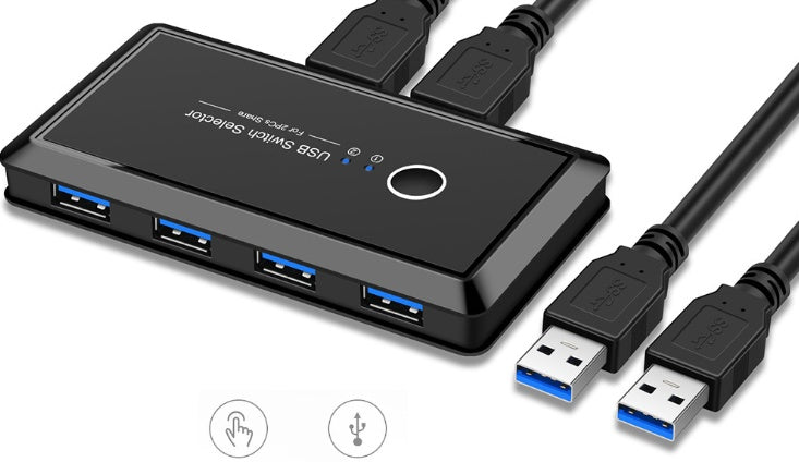 USB 3.0 Switch Selector – 2 Computers Share 4 USB Devices (KVM USB Hub)