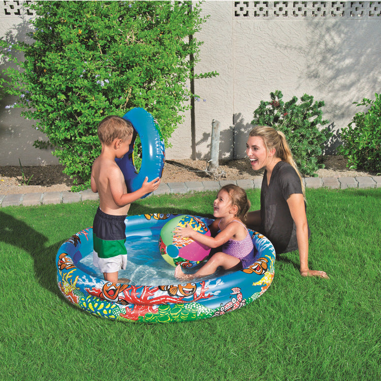 Inflatable family swimming pool