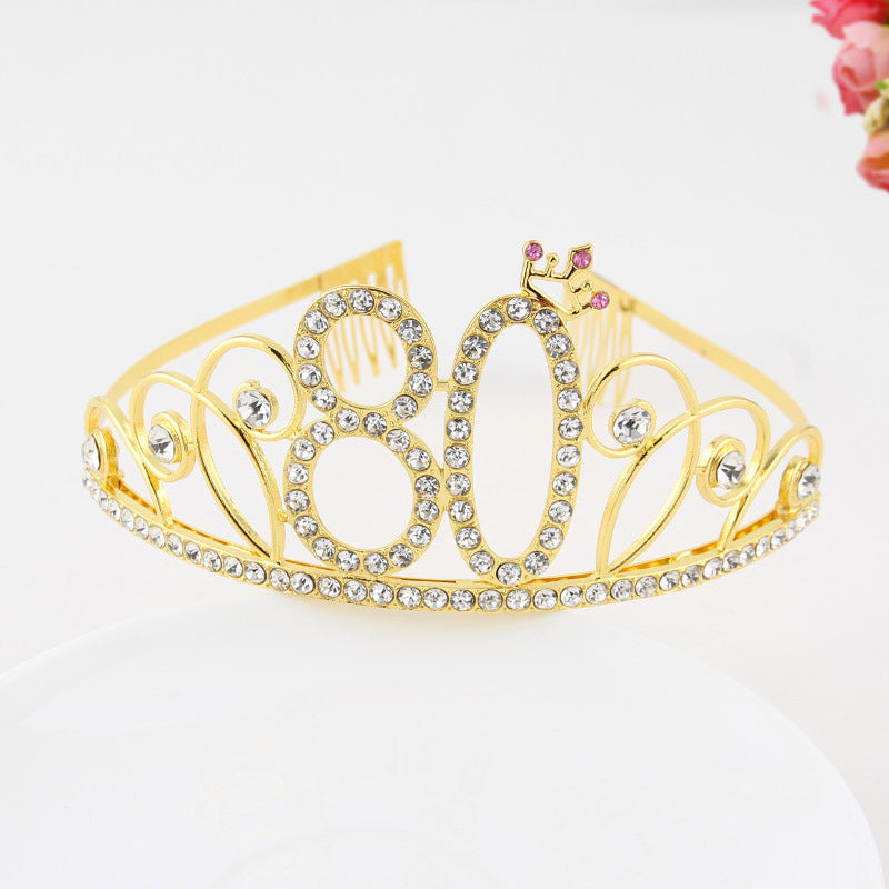 Creative Diamond Alphabet Headdress Birthday Hair Accessories