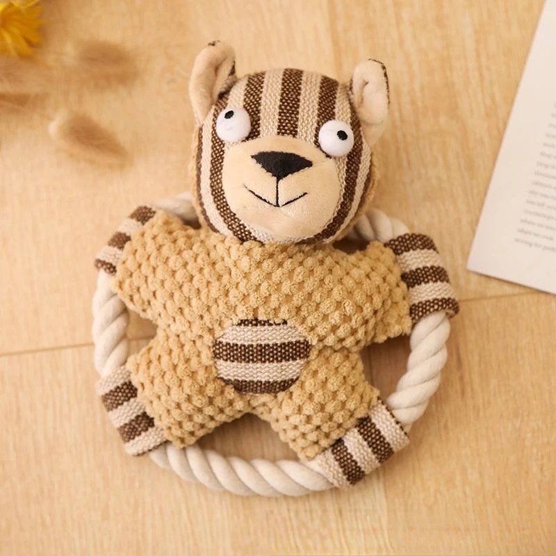 Durable Cotton Rope Knot Dog Toy for Teeth Cleaning and Bite-Resistant Training