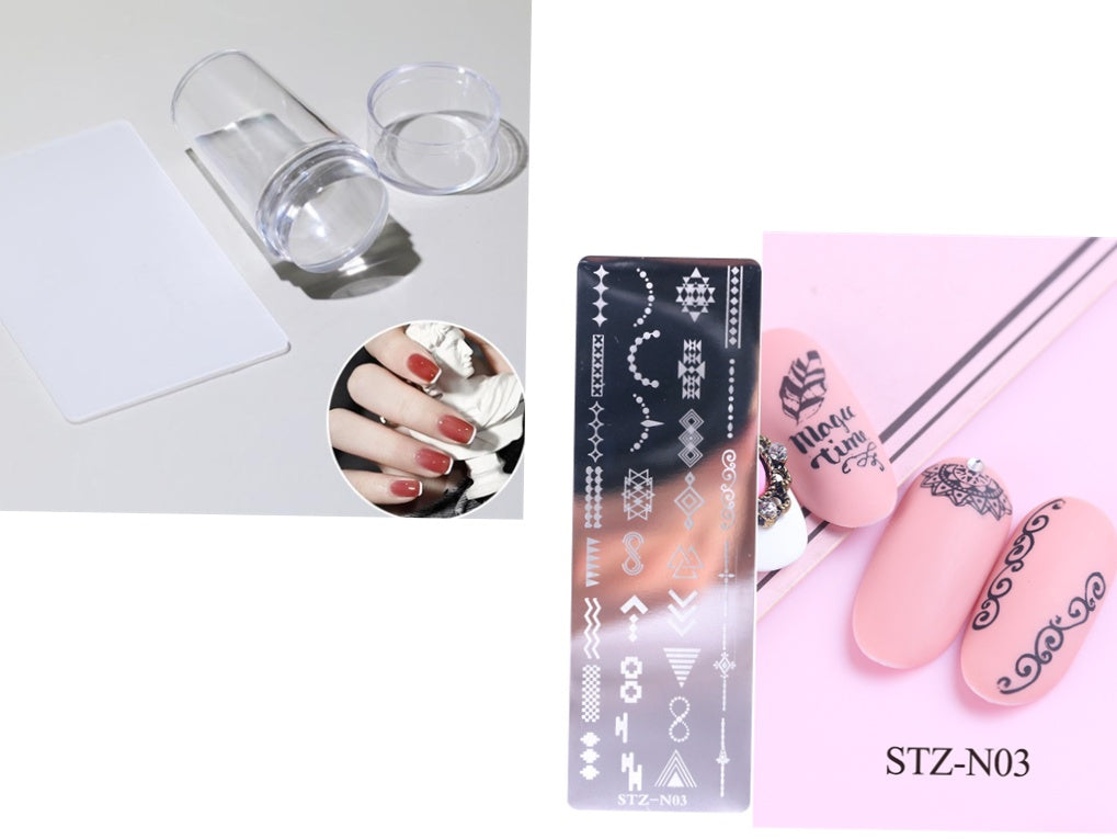 Nail Print Plate – Long Steel Stamping Template for Nail Art