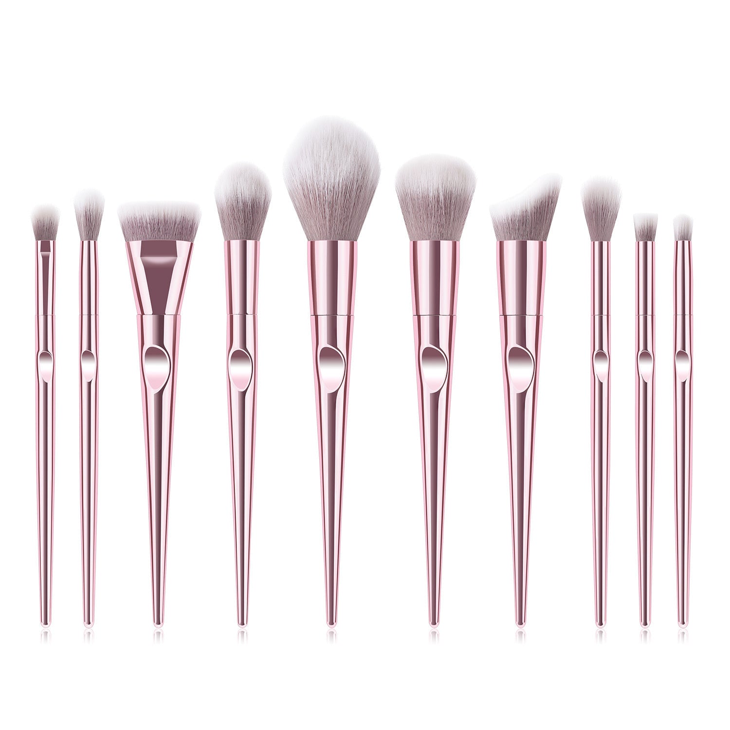 10 Pcs Thumb Makeup Brush Set – Powder & Foundation Beauty Tools