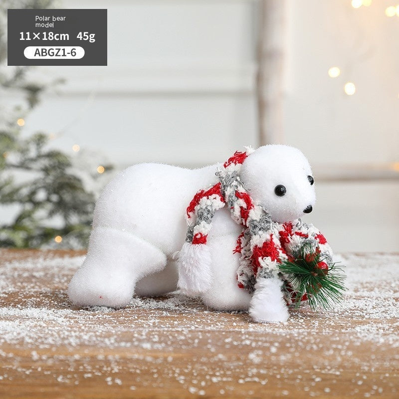 Christmas Snowman Sled Elk Squirrel Polar Bear Decorations Desktop Ornaments