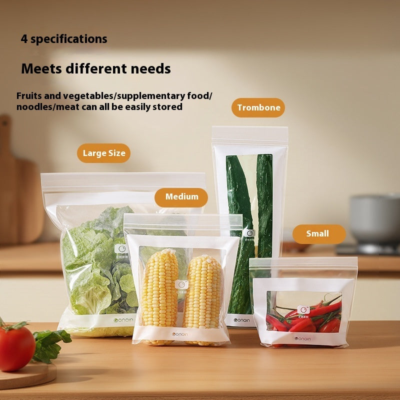 Food Grade Freshness Protection Package Household Extra Thick Retain Freshness Envelope Bag Zip Lock Bag Kitchen Refrigerator Freeze Storage Split Storage