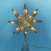 Christmas Tree Decorations LED Dusting Powder Wrought Iron Explosion Star Tree-top Star