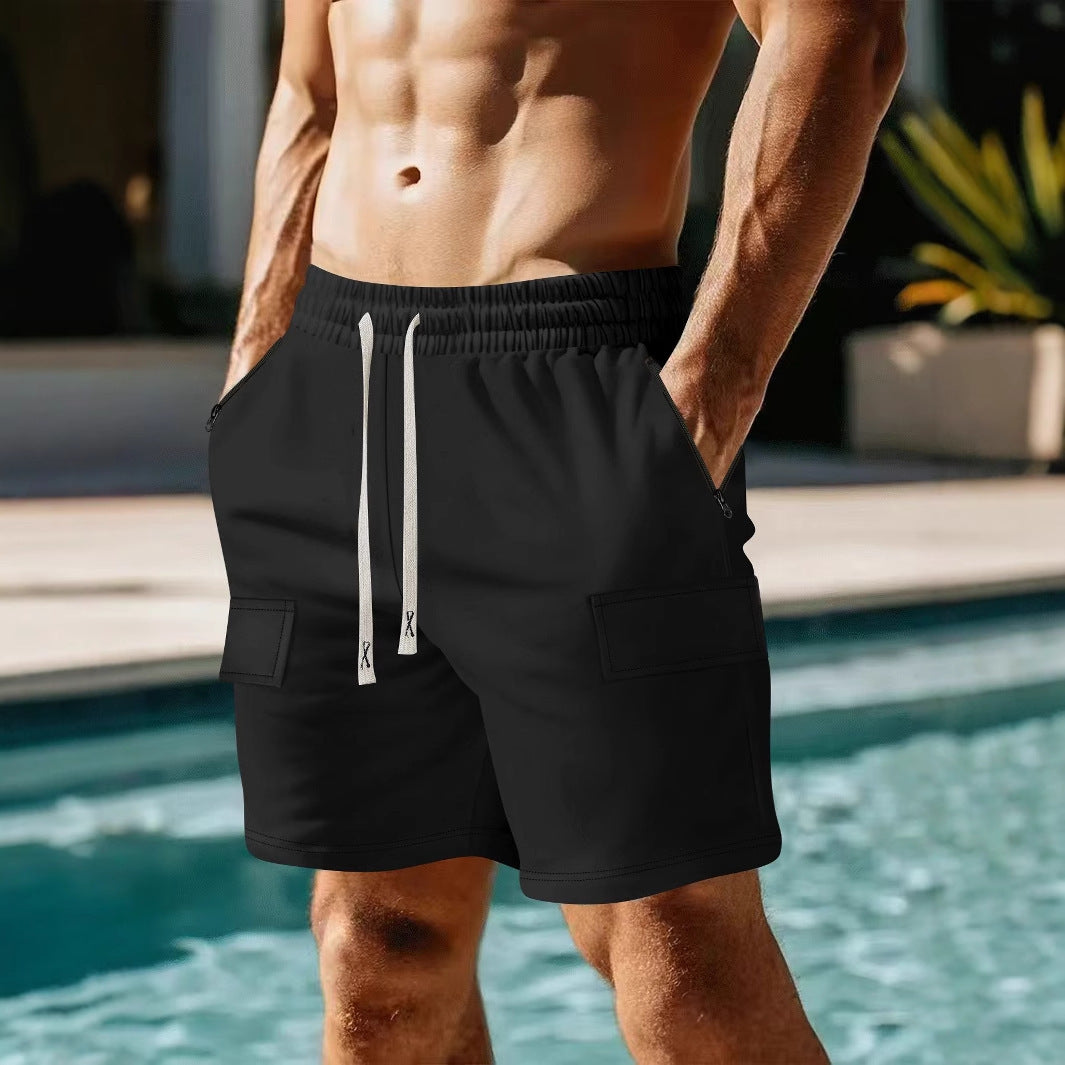 Casual Multi-pocket Workwear Shorts Lace-up Five-point Men