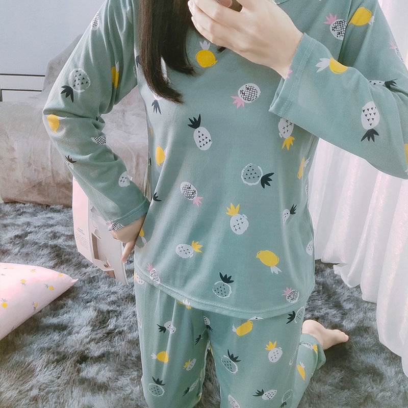 Long-sleeved pants suit pajamas ladies Casual home set