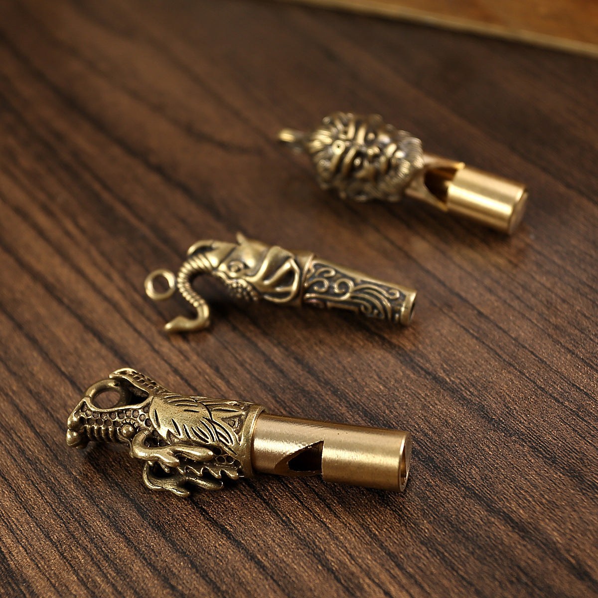 Outdoor Metal Brass Whistle Keychain Pendant
