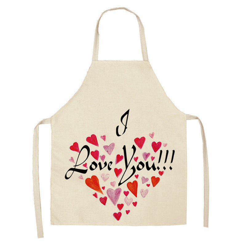 Red Lip Letters Apron – Oil-Proof, Stain-Resistant Kitchen Apron