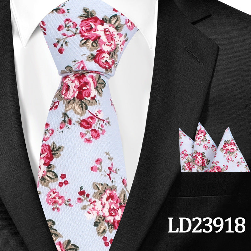 Cotton Arrow Bow Tie with Matching Pocket Towel