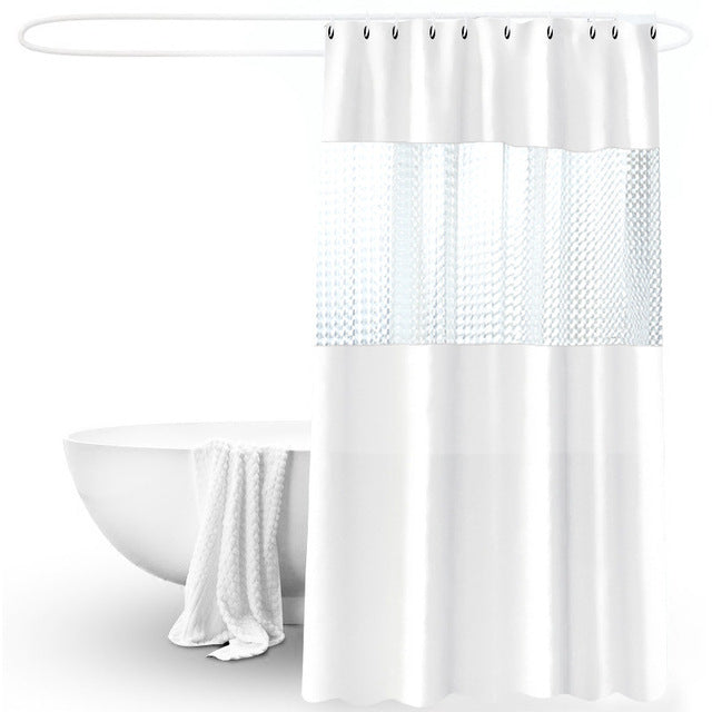 Splicing Translucent Waterproof Mildew-Proof Bathroom Shower Partition Curtain