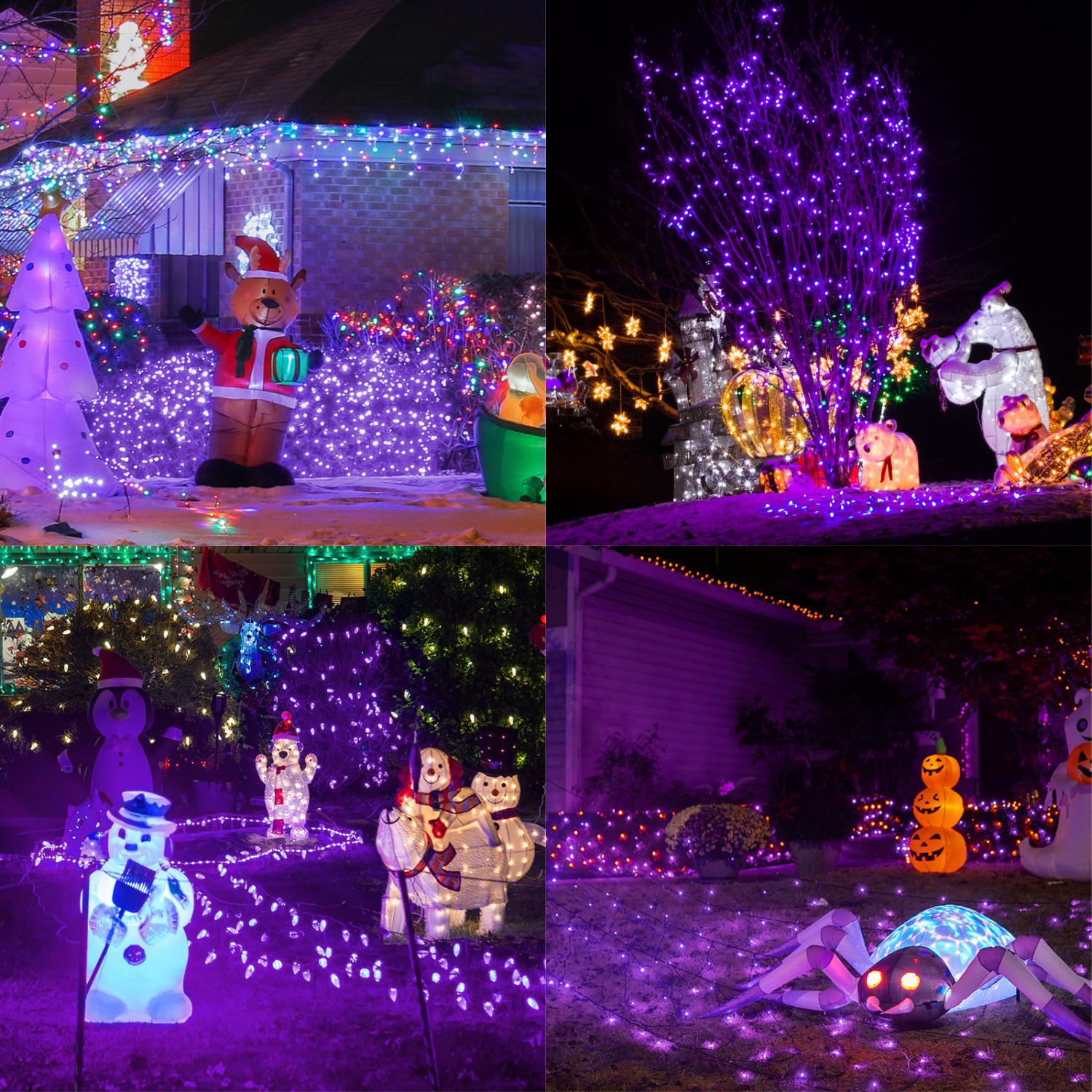 200-LED Purple Fairy String Lights – 66-Foot Mini Plug-In with 8 Lighting Modes for Indoor & Outdoor Decoration