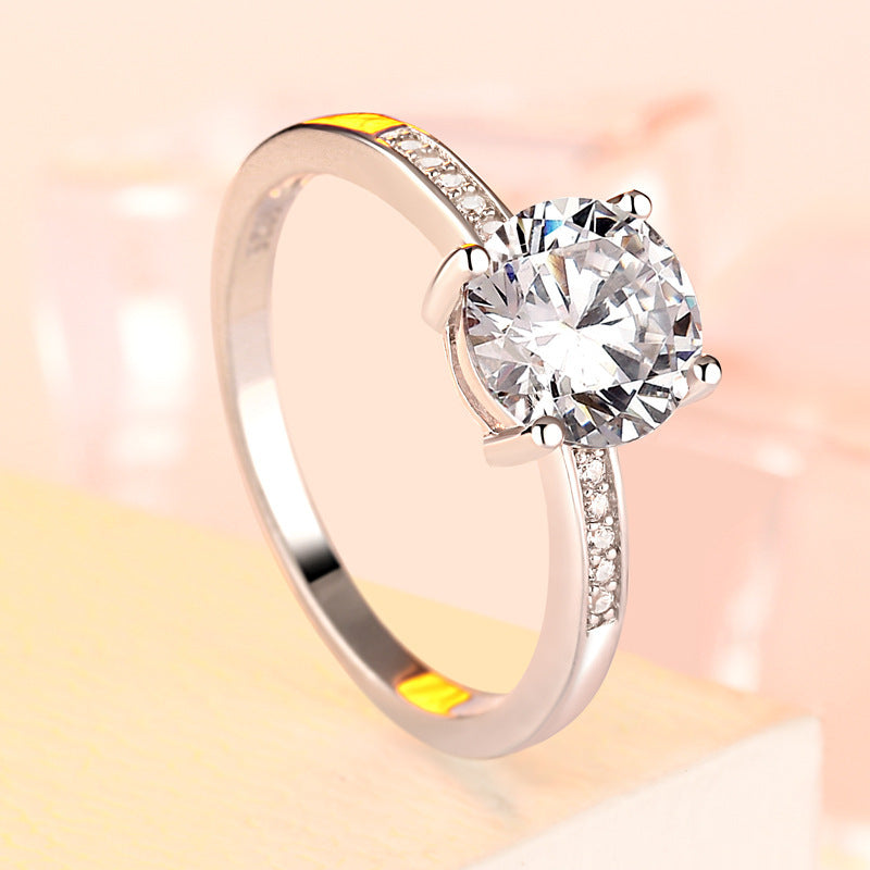 Elegant 925 Sterling Silver Engagement and Wedding Ring for Women