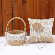 Flower High-end Ring Pillow Basket Set
