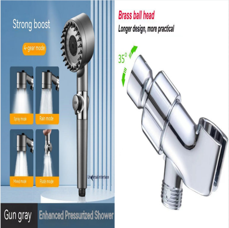 3-Gear Adjustable High-Pressure Shower Head – Household Bath Nozzle with Hose